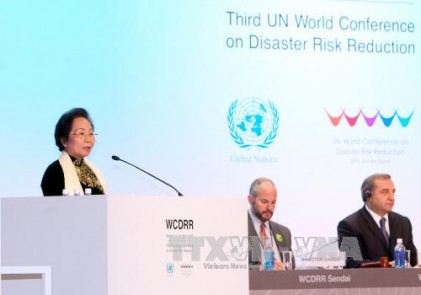 Phó Chủ tịch nước Nguyễn Thị Doan phát biểu tại Hội nghị toàn cầu lần thứ 3 về giảm thiểu rủi ro thiên tai