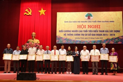 Hội NCT tỉnh Quảng Ninh: Biểu dương NCT tiêu biểu tham gia xây dựng hệ thống chính trị ở cơ sở giai đoạn 2014-2019