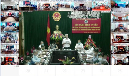 BĐD Hội NCT huyện Đà Bắc, tỉnh Hòa Bình: Tổ chức Hội nghị trực tuyến tổng  kết công tác Hội NCT nhiệm kỳ 2016 – 2021
