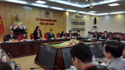 Chủ tịch Hội NCT Việt Nam Phạm Thị Hải Chuyền làm việc với Ban Công tác NCT tỉnh Hà Nam