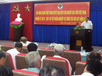 Hội NCT tỉnh Bạc Liêu: Quán triệt Nghị quyết Đại hội V Hội NCT Việt Nam