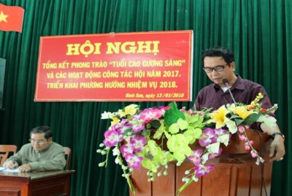 Hội NCT huyện Bình Sơn, tỉnh Quảng Ngãi: Tổng kết công tác Hội năm 2017, triển khai nhiệm vụ năm 2018