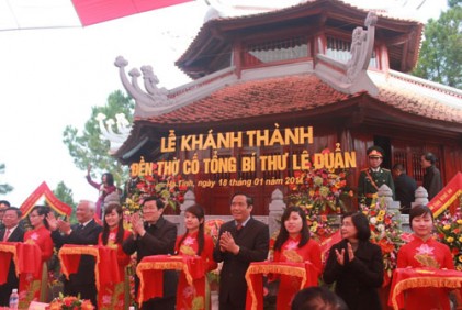 Khánh thành Đền thờ cố Tổng Bí thư Lê Duẩn tại Hà Tĩnh 