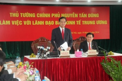 Thủ tướng Nguyễn Tấn Dũng làm việc với Ban Kinh tế Trung ương 