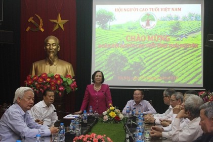 Đoàn đại biểu Hội NCT tỉnh Thái Nguyên thăm Trung ương Hội NCT Việt Nam