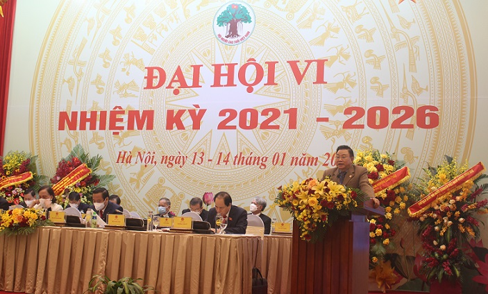 Đồng chí Ngô Trọng Vịnh, Phó Chủ tịch Thường trực Trung ương Hội NCT Việt Nam khóa V báo cáo tổng kết nhiệm kỳ 2016 - 2021, phương hướng, nhiệm vụ nhiệm kỳ 2021 - 2026