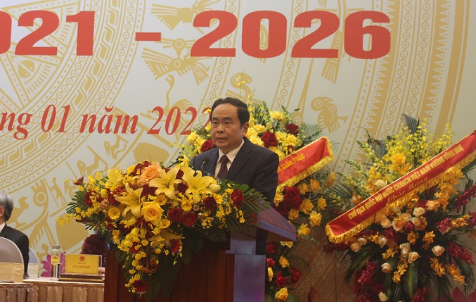 Đồng chí Trần Thanh Mẫn, Ủy viên Bộ Chính trị, Phó Chủ tịch Thường trực Quốc hội thay mặt lãnh đạo Đảng, Nhà nước phát biểu chỉ đạo Đại hội